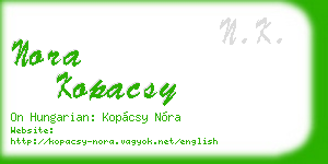 nora kopacsy business card